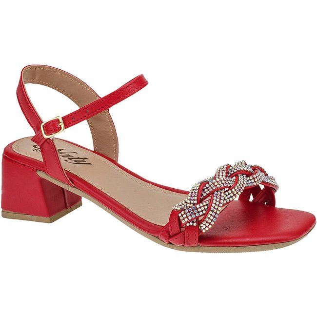 Sandália Salto 5cm Trançado Trass Feminino Casual Naty Shoes Ferrari
