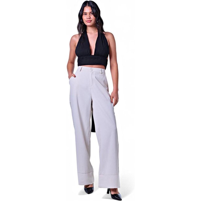 Top Frente Única Feminino Preto Incolor