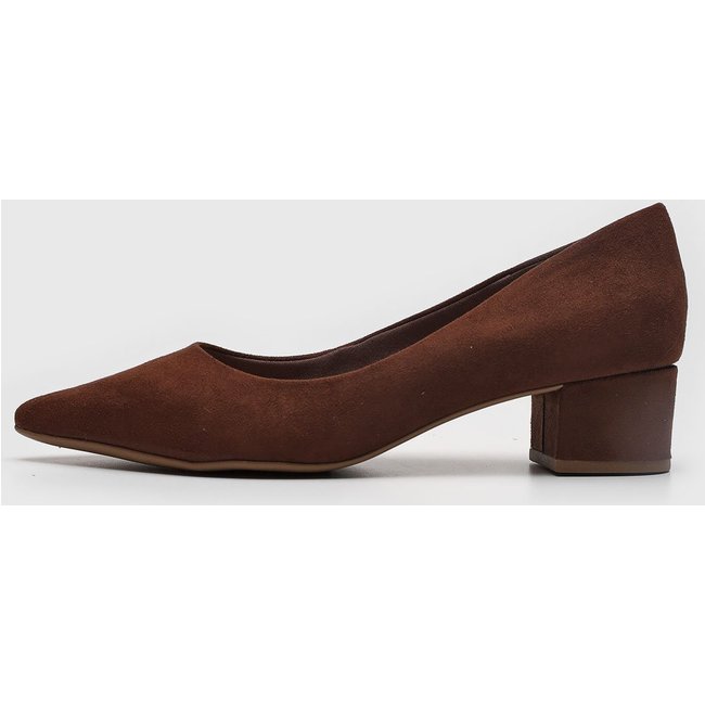 Scarpin Feminino cê Bico Fino Salto Baixo Marrom
