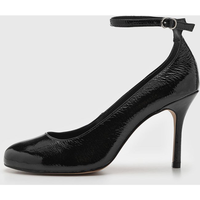 Scarpin Feminino Luiza Barcelos Salto Fino Couro Verniz Preto