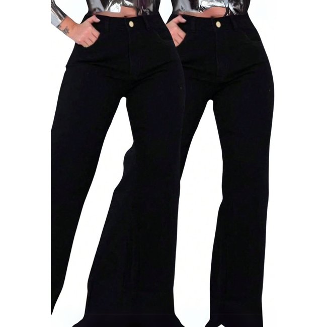 Kit 2 Calças Wide Leg Kovali Feminina Cargo Preto