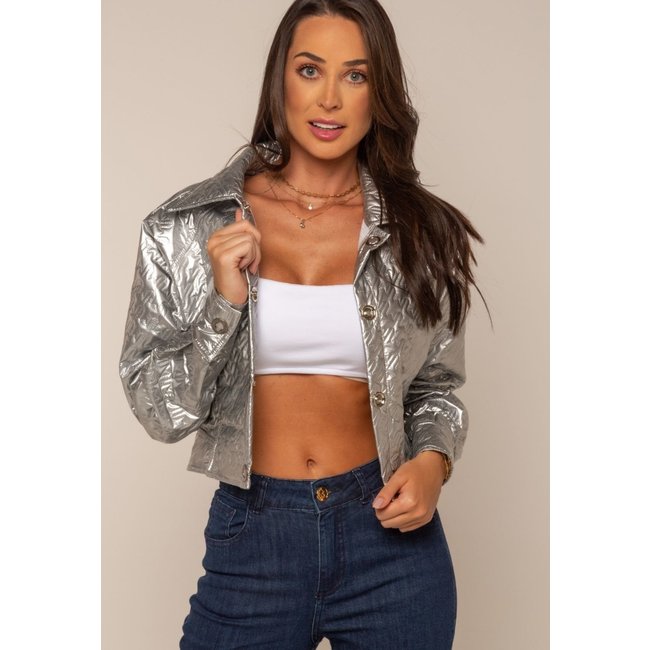 Jaqueta Nina Morena Bomber Prata
