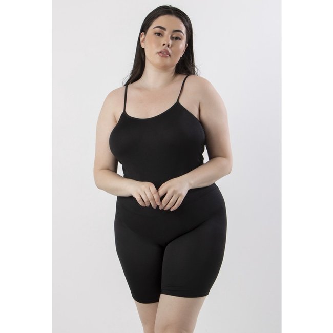 Macaquinho Segunda Pele Plus Size Anagua Lingerie Feminina RLC Modas Preto