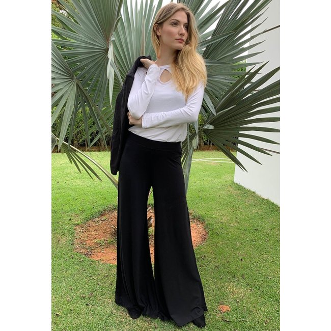 Calça Pantalona Amazonia Vital Malha Granja Preta
