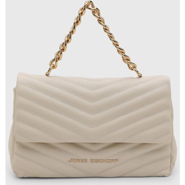 Bolsa Feminina Jorge Bischoff Alça Corrente Off White