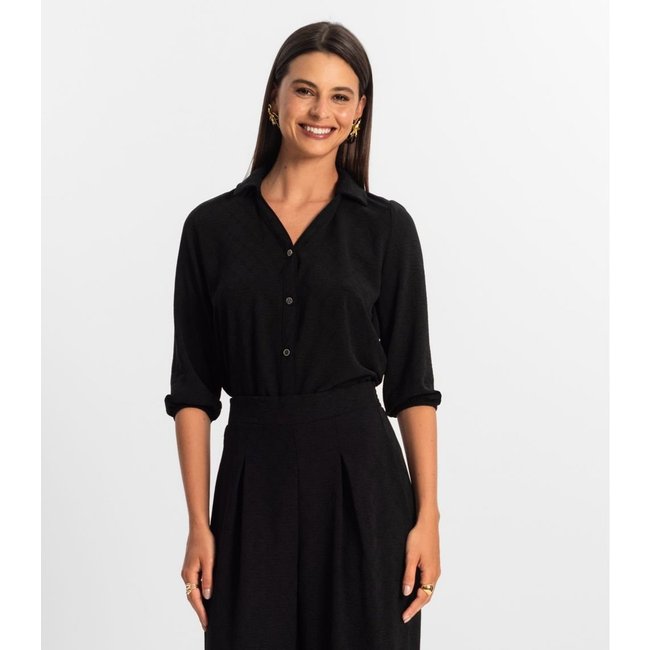 Camisa 3/4 Feminina Rovitex Preto