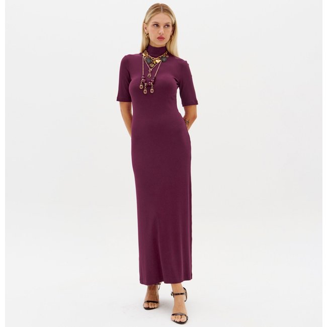 Vestido Super Mid Lança Perfume Canelado Ou26 Bordô Feminino