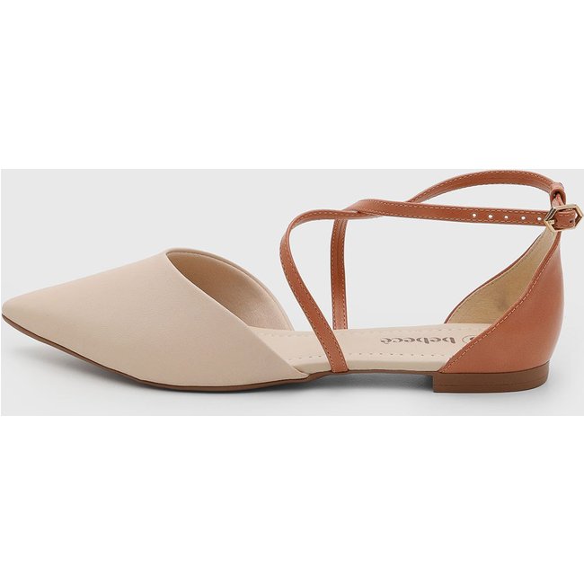 Sapatilha Feminina cê Tiras Pontuda Off-White