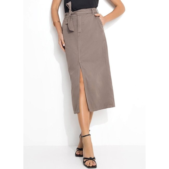 Saia Cinza Em Jeans Quintess