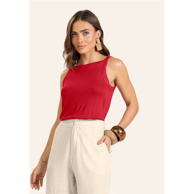 Regata Visco Tricot Feminina Endless Vermelho