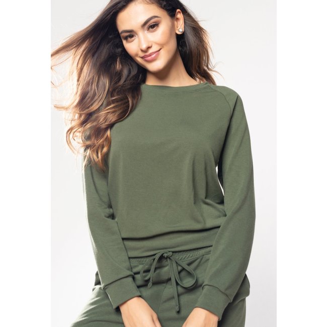 Casaco Salvatore Comfy Com Gola Canoa Moletinho Verde