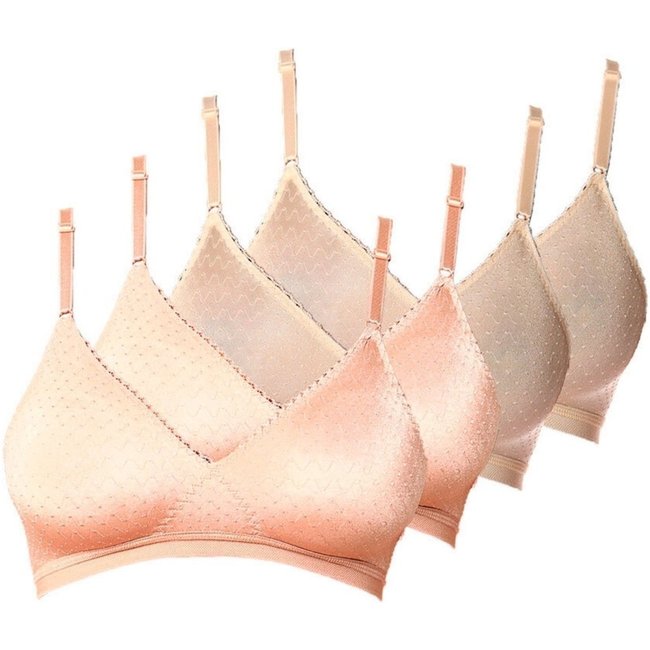 Kit com 4 Sutiãs sem Aro e sem Bojo Poás Demillus 61411 Bege