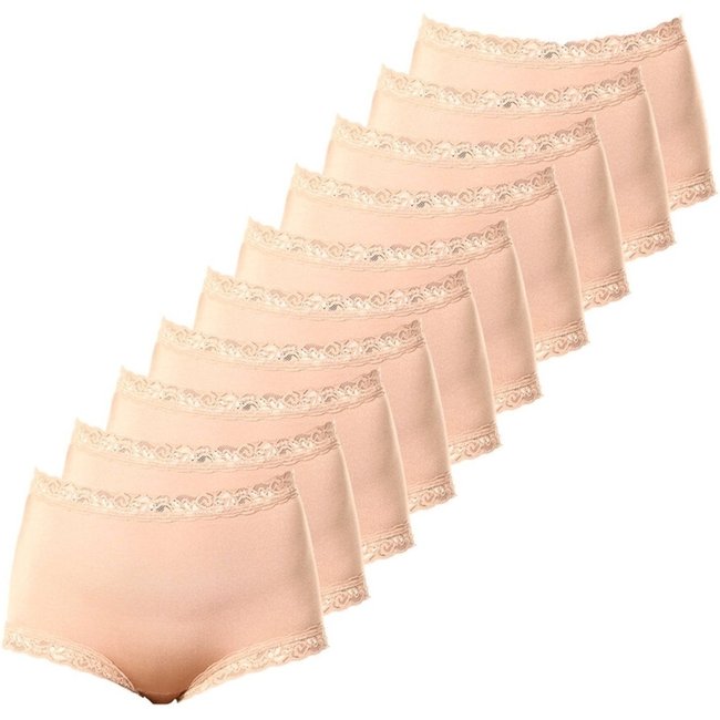 Kit com 10 Calcinhas Alta Safira Demillus 57330 Bege