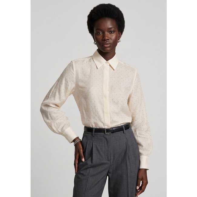 Camisa Feminina Mango Romp Off White
