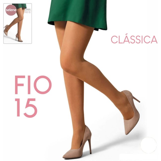 Meia Calça Clássica Fio 15 Selene 9020.001 Microfibra Cinza