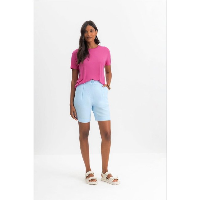 Blusa Feminina Em Malha Viscose Essendi Rosa Médio Rosa