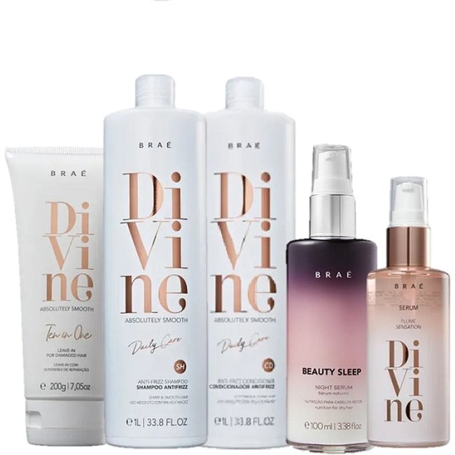 Brae Divine Duo 1L Leave-in 200g Serum 60ml e Beauty Sleep 100ml
