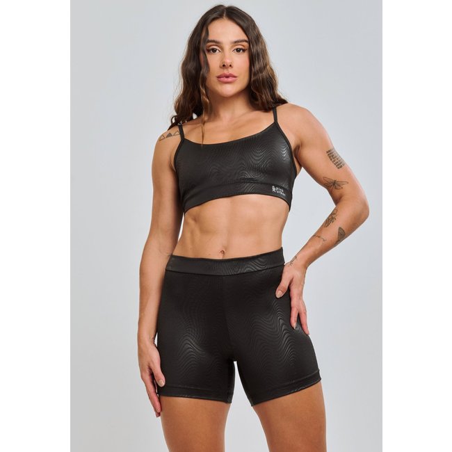 Conjunto Fitness Enigma Top Alcinha e Short Cós Fino Cirre Sustentação Blackout Zero Transparência Pink Urban - Enigma