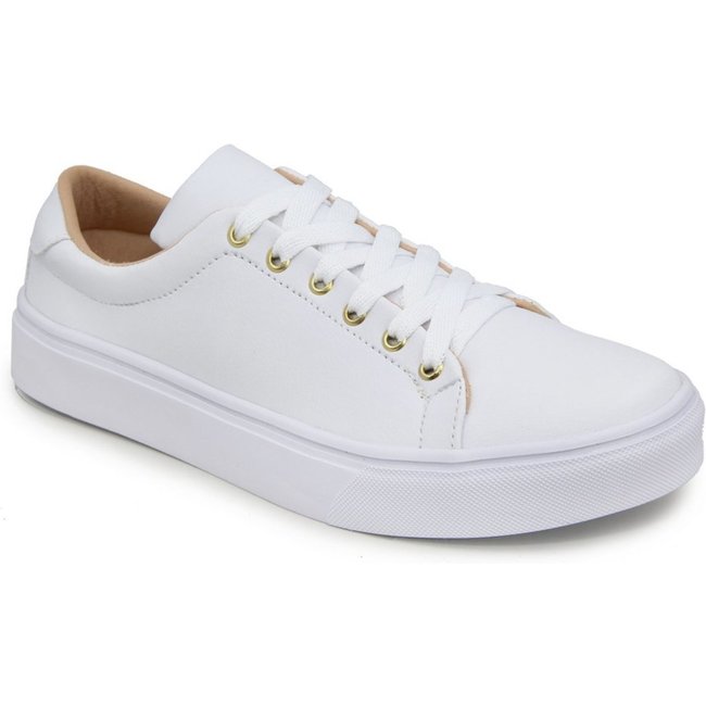 Tenis Feminino Casual Estampado e Liso Novidade Exclusivo Branco