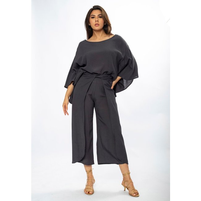 Calça Envelope Amazônia Vital Dueré Pantacourt Viscose Chumbo