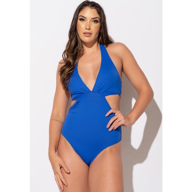 Maiô MVB Modas Engana Mamãe Hot Pants Poliamida Azul