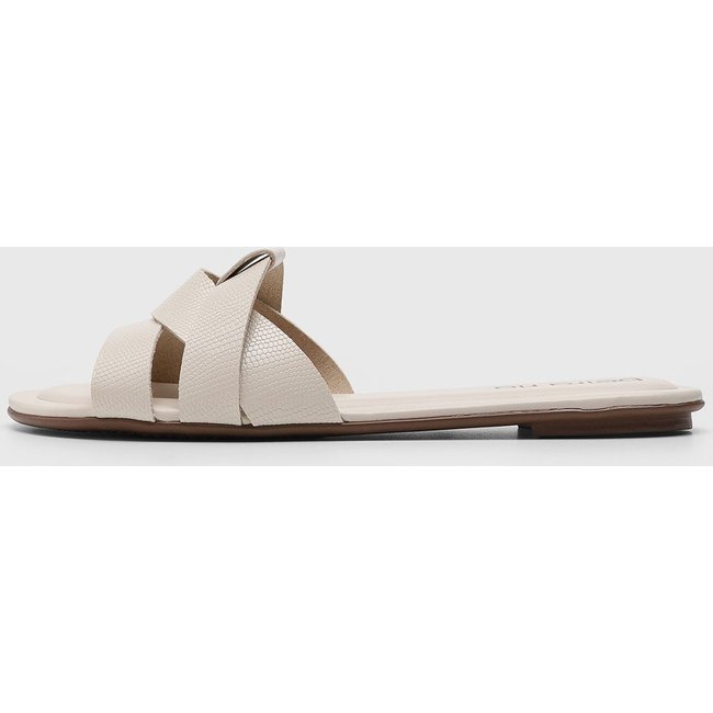Rasteira Aberta Feminina Beira Rio Tiras Cruzadas Off-white