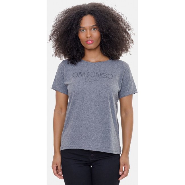 Camiseta Onbongo Feminina Call Cinza Mescla Escuro