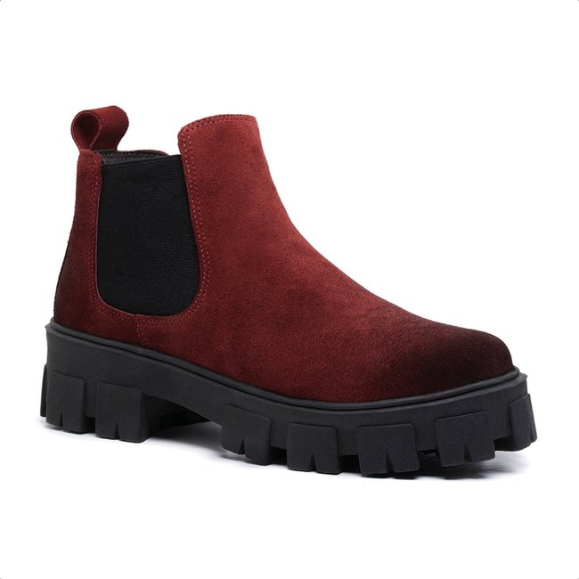 Bota Chelsea Feminina Malbork Vermelho com Solado Tratorado 24788FVM