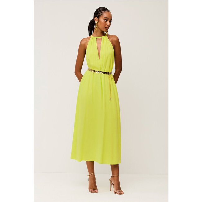 Vestido Super Midi Liso Com Alças Verde Citrus Charry