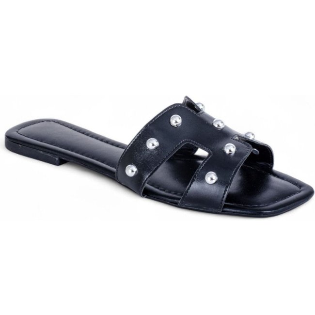 Sandália Rasteira Feminina Rasteirinha Mr Try Shoes Modelo H Leve Básica Preto