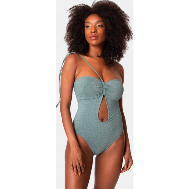 Maiô Areia Branca Baly Lurex Azul