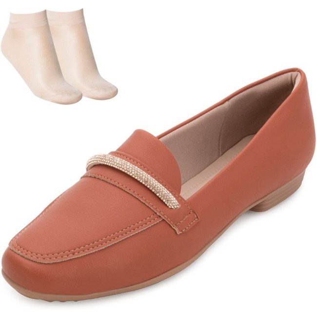 Sapato Piccadilly e Meia PD24-25023 Caramelo