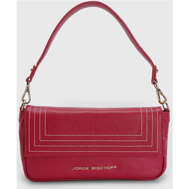 Bolsa Média Feminina Jorge Bischoff Texturizada Vermelha
