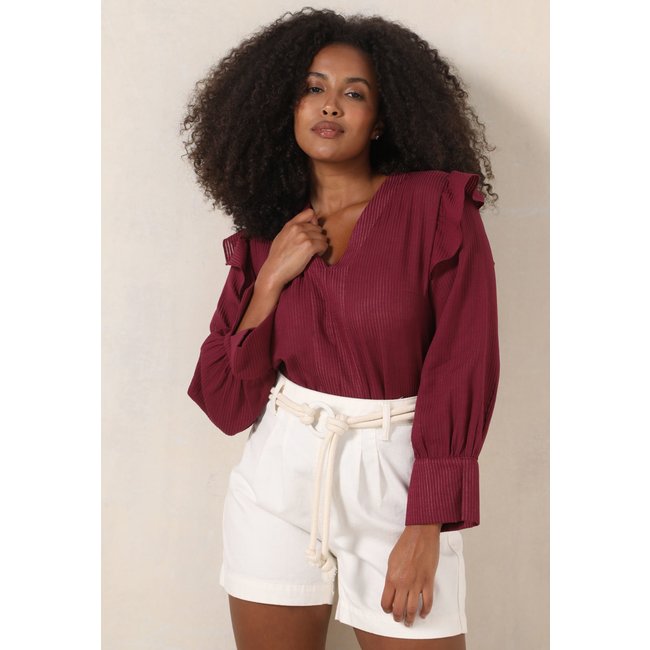 Blusa Cruise Babados Vinho