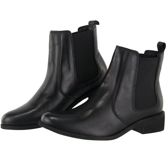 Bota Chelsea Em Couro Maria Paula Preto