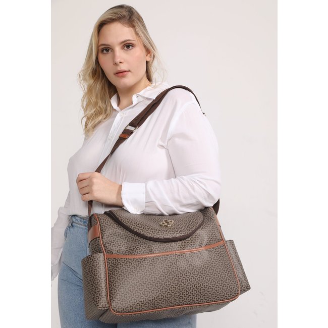 Bolsa Maternidade Capodarte Monograma Marrom