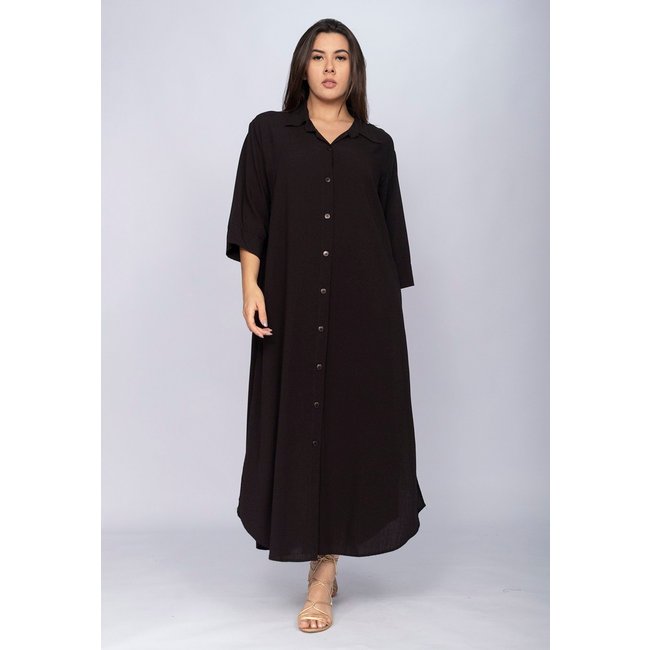 Vestido Amazonia Vital Chemise Tapajó Viscose Preto