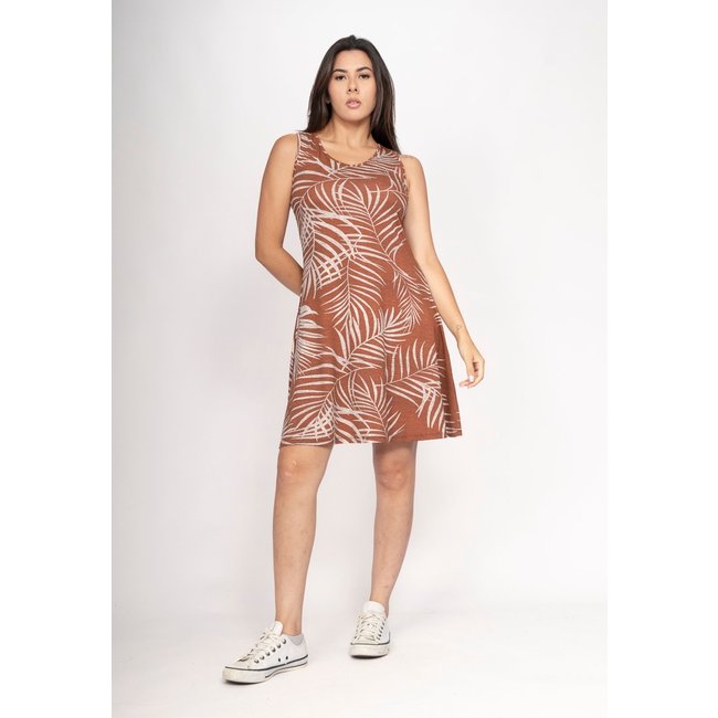 Vestido CabanaFree Anahí Curto Regata Estampa Palmas da Terra