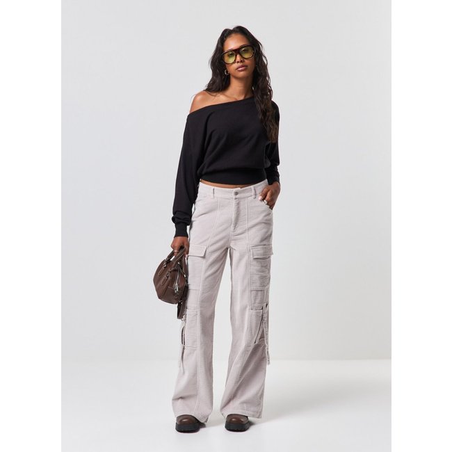 Calça Cargo Wide Leg Cotelê
