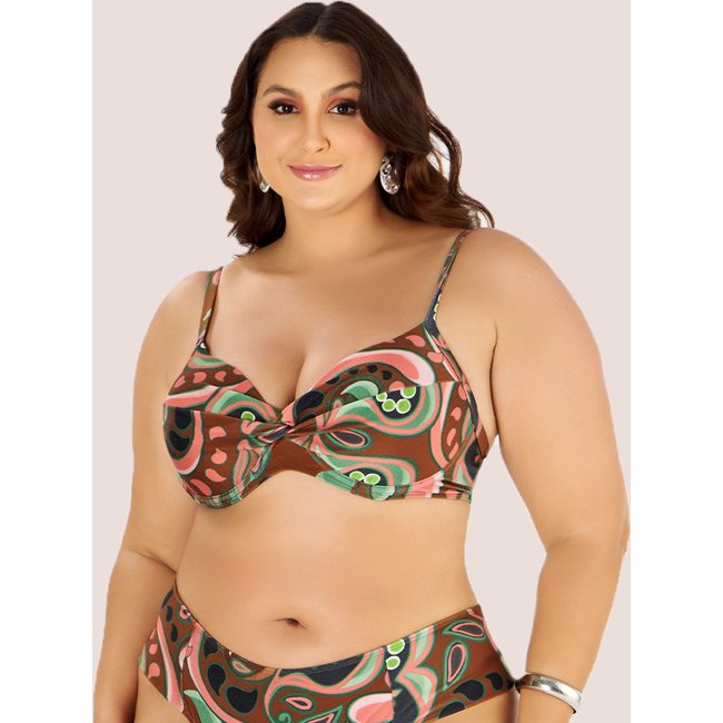 Biquíni Sutiã Avulso com Bojo e Proteção UV Plus Size Marrom