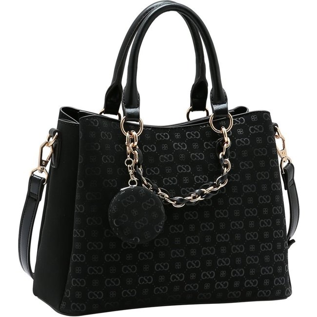 Bolsa Feminina Chenson Relevo Monograma Mão 3485433 Preto