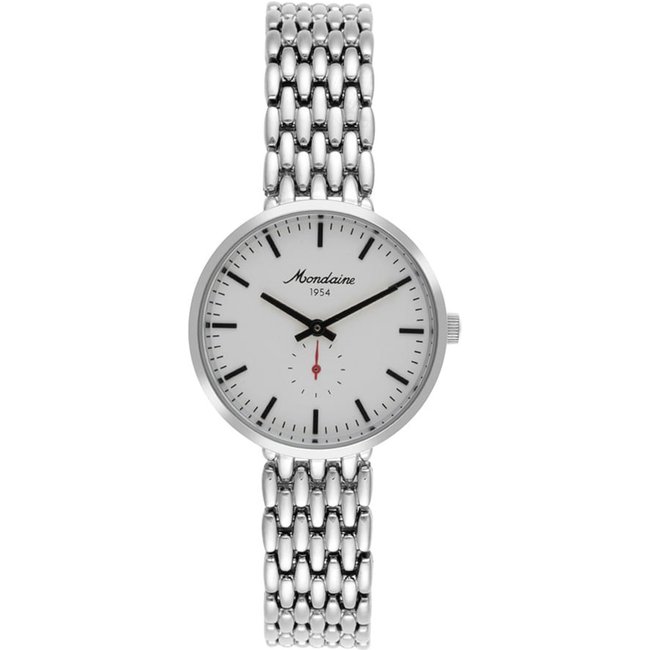 Relógio Feminino Prata Mostrador Branco Index Completo Mondaine