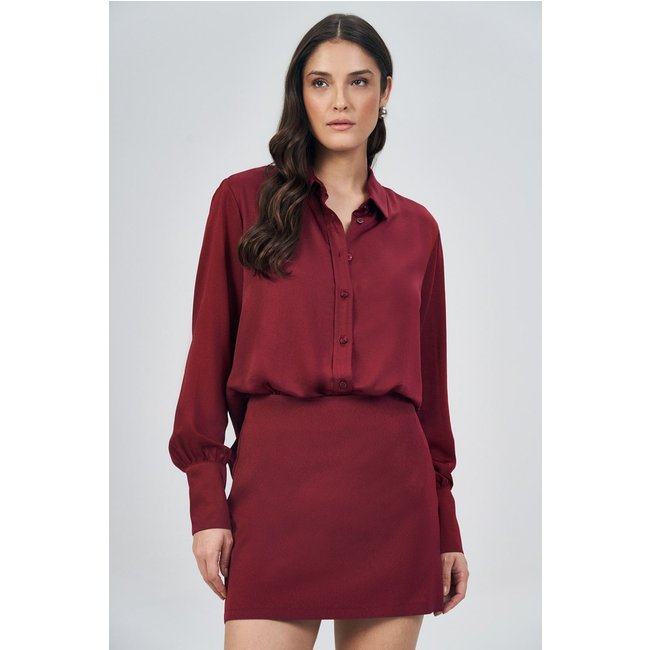 Camisa Acetinada Glamour Feminina Acostamento