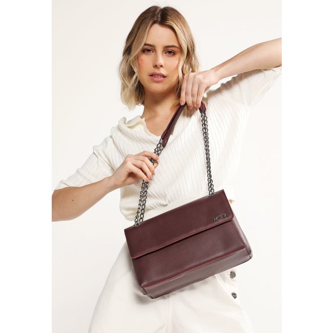 Bolsa Feminina Retta De Ombro Grande Vinho