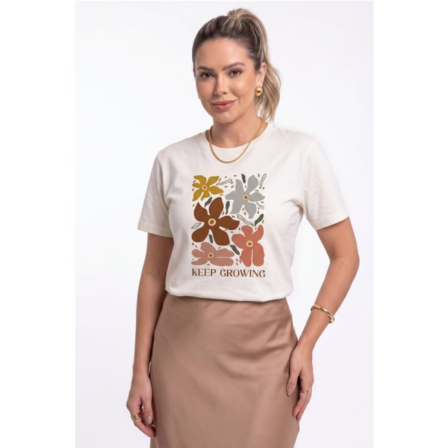 Camiseta Cianitas Off Estampa Keep Growing