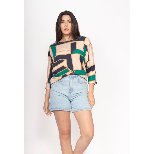 Blusa CabanaFree Morcego Ampla Manga 3/4 Chapada de Areia
