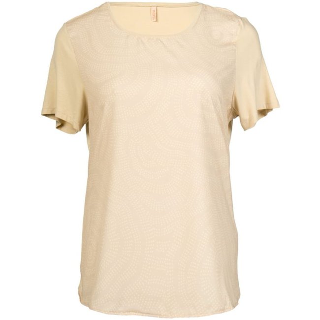 Blusa Feminina Cativa Plus Size Estampada Poá Bege