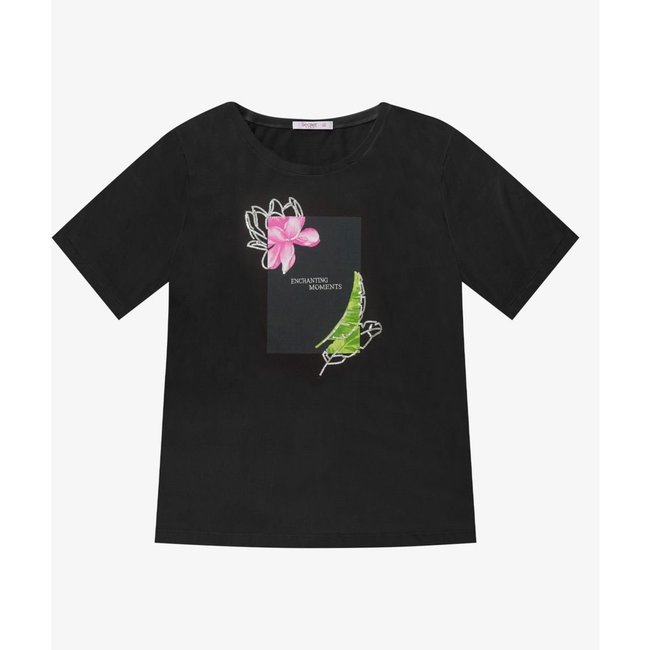 Camiseta Feminina Plus Size Secret Glam Preto