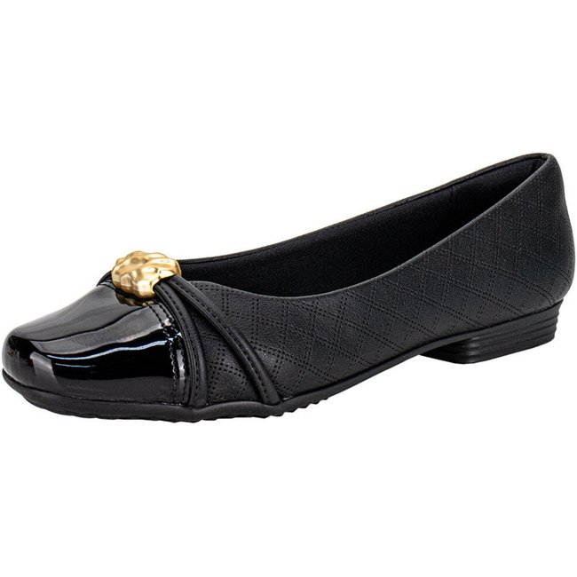 Sapatilha Feminina Flat Piccadilly 250267 A0080267 Preto