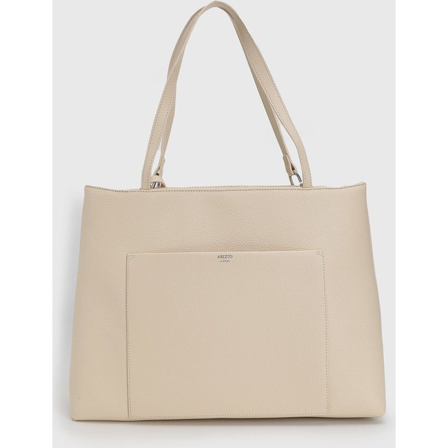 Bolsa Feminina Arezzo Grande Texturizada Off-White